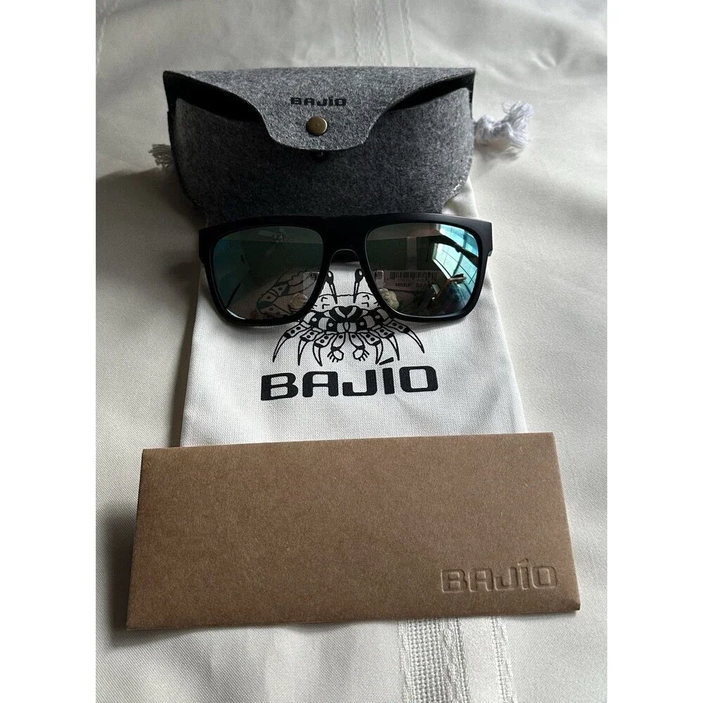 Bajío Polarized Sunglasses – Green Mirror, Matte Black (Caballo CAB220) NEW